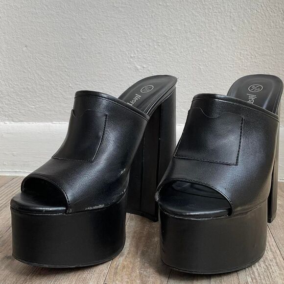 Nasty Gal Platform Mules Women's 8 39 Black - Picture 6 of 6